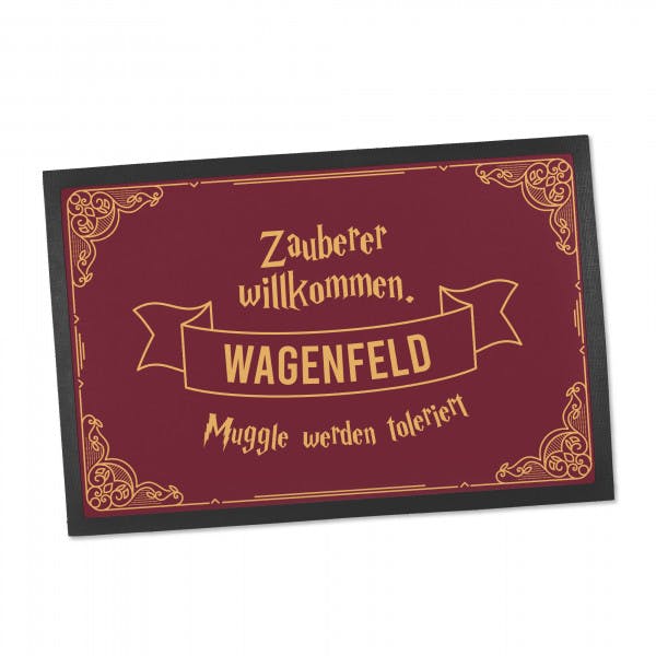 Fußmatte Lustig Zauberer willkommen in Rot